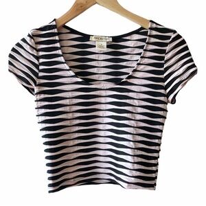 Arden B Striped Crop Top Size Small